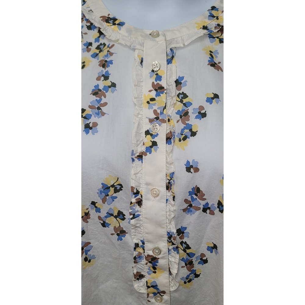 Talbots Floral Button Down Ruffle Long Sleeves M … - image 6
